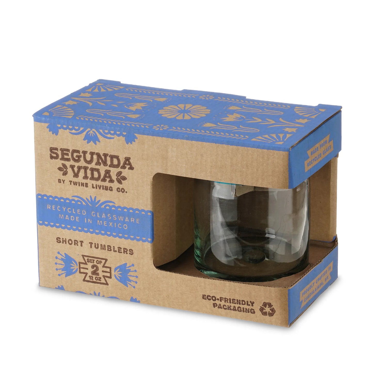 Primavera Recycled Short Tumbler Set by Twine Living - Set of 2