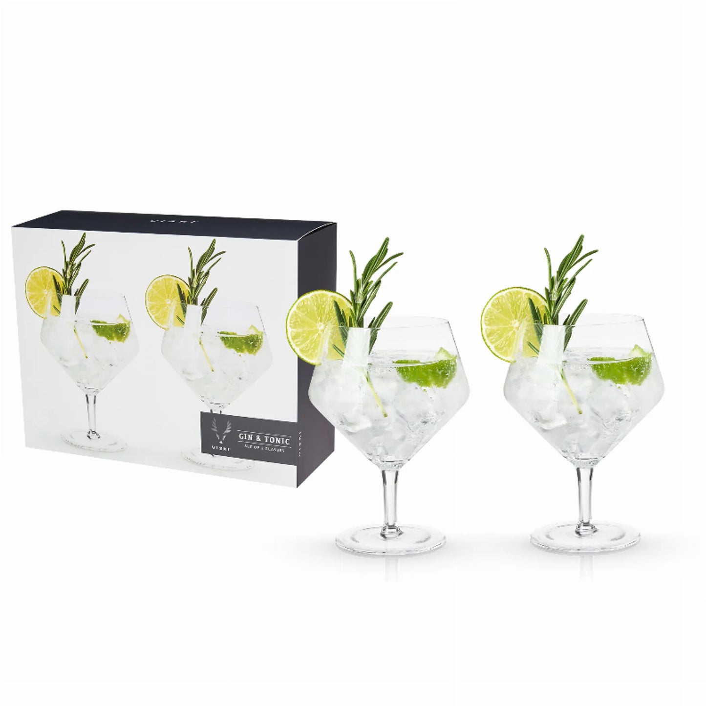 Angled Crystal Gin & Tonic Glasses By Viski - Set of 2