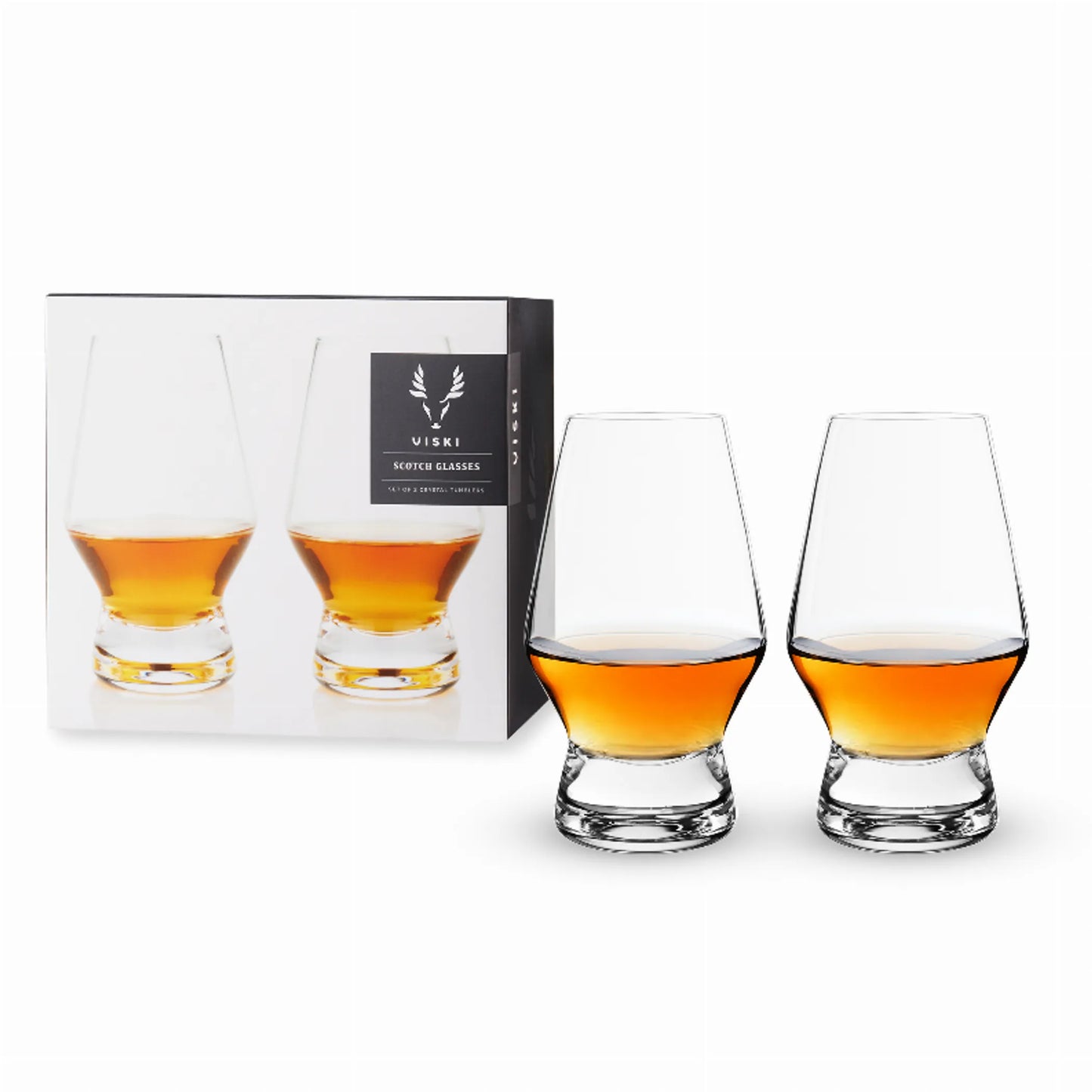 Footed Crystal Scotch Glasses By Viski - Set of 2