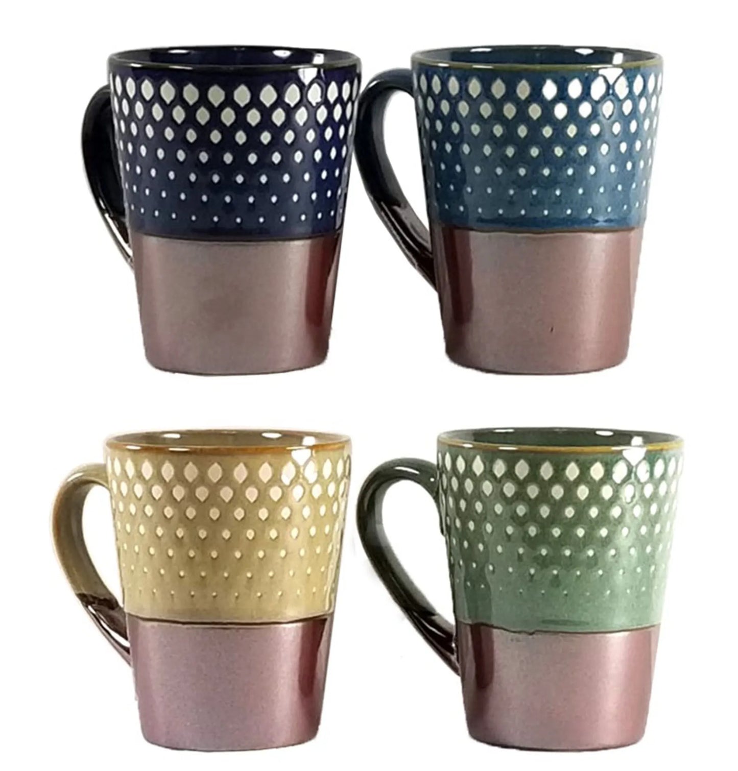 Marcelle Reactive Glaze Stoneware Mug Set — Set of 4