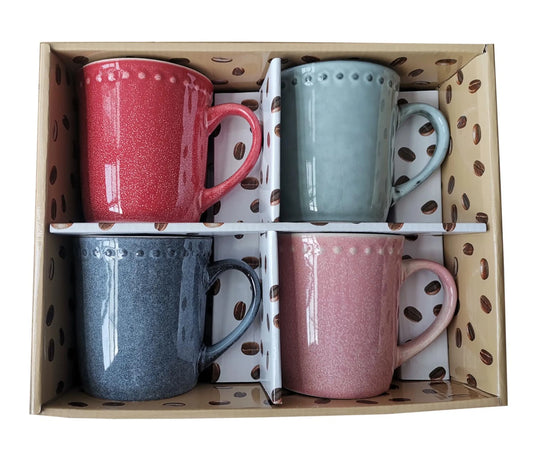 Marcelle Reactive Glaze Mug Set — Set of 4, 16 oz