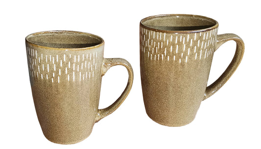 Marcelle Reactive Glaze Brown Mug Set — Set of 2, 22 oz