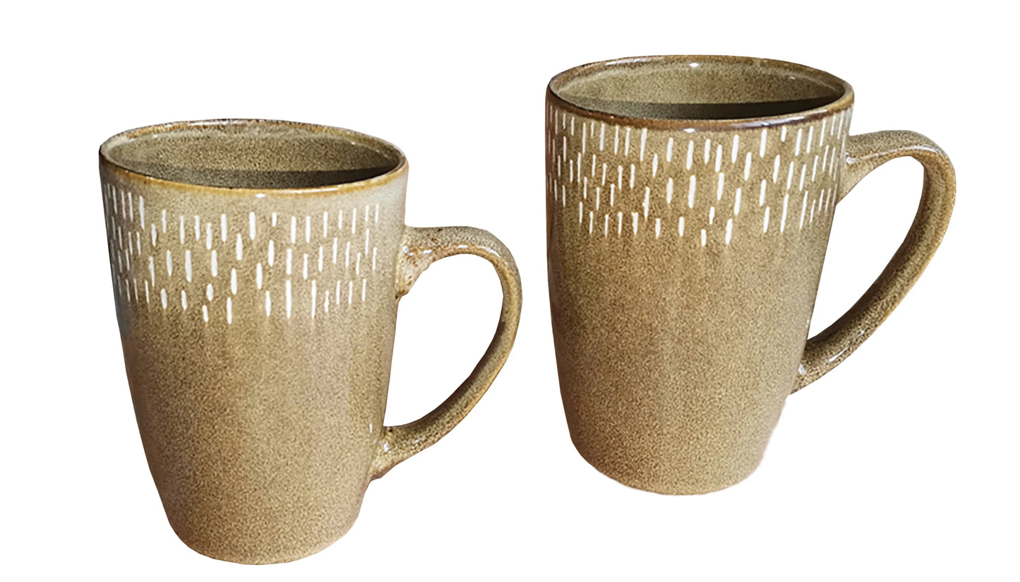 Marcelle Reactive Glaze Brown Mug Set — Set of 2, 22 oz