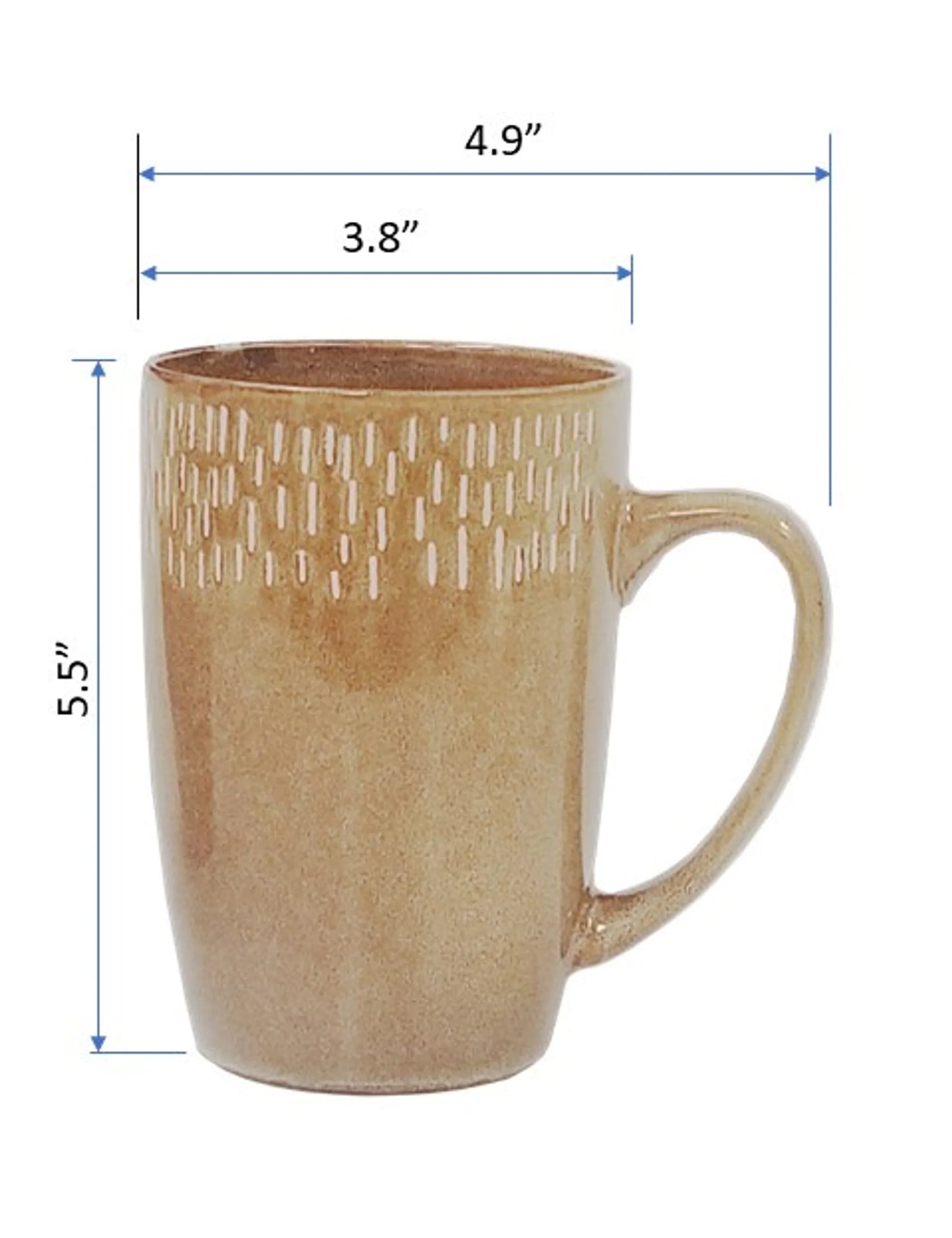 Marcelle Reactive Glaze Brown Mug Set — Set of 2, 22 oz