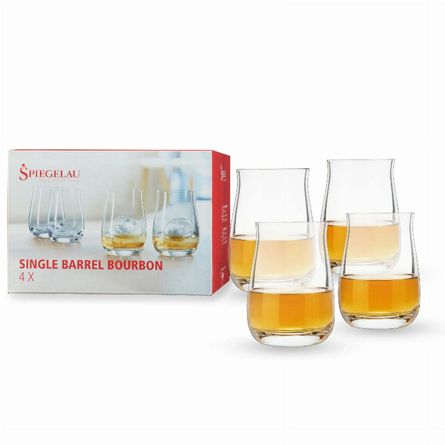 Spiegelau Single Barrel Bourbon Glasses — Set of 4 | Lead-Free Crystal Whiskey Glasses