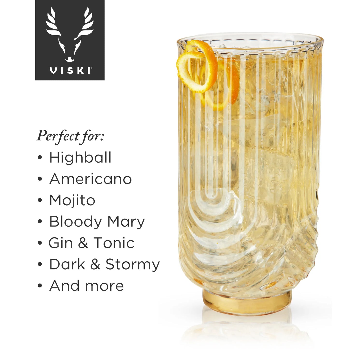 Gatsby Highball Glasses by Viski - Set of 2