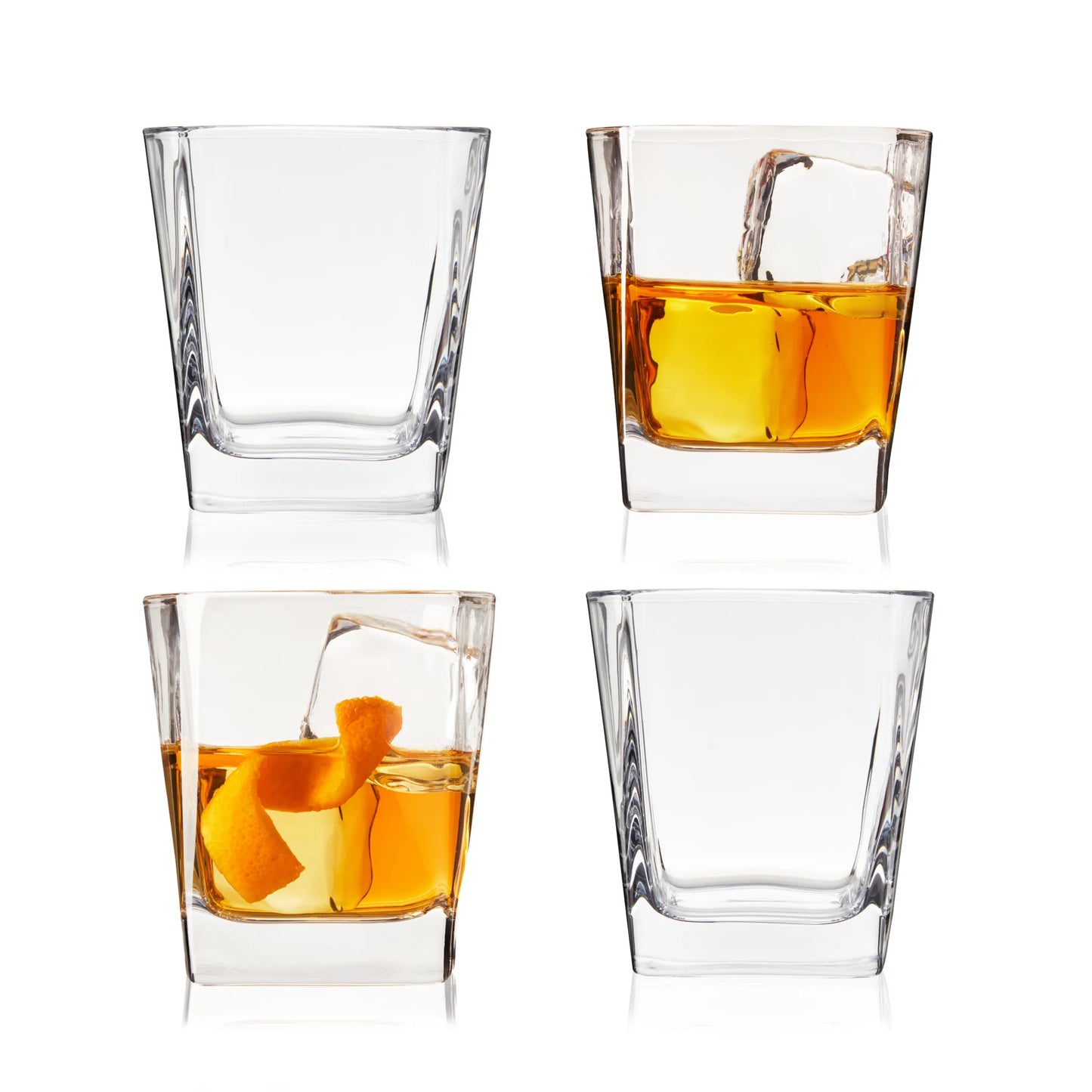 Square Rocks Glass by True | Modern Crystal Rocks Glass for Home Bar