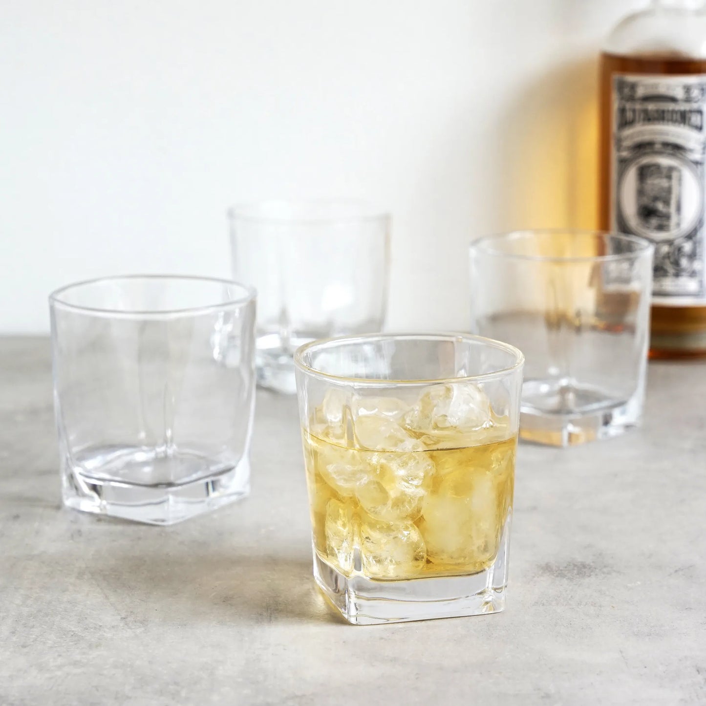 Square Rocks Glass by True | Modern Crystal Rocks Glass for Home Bar
