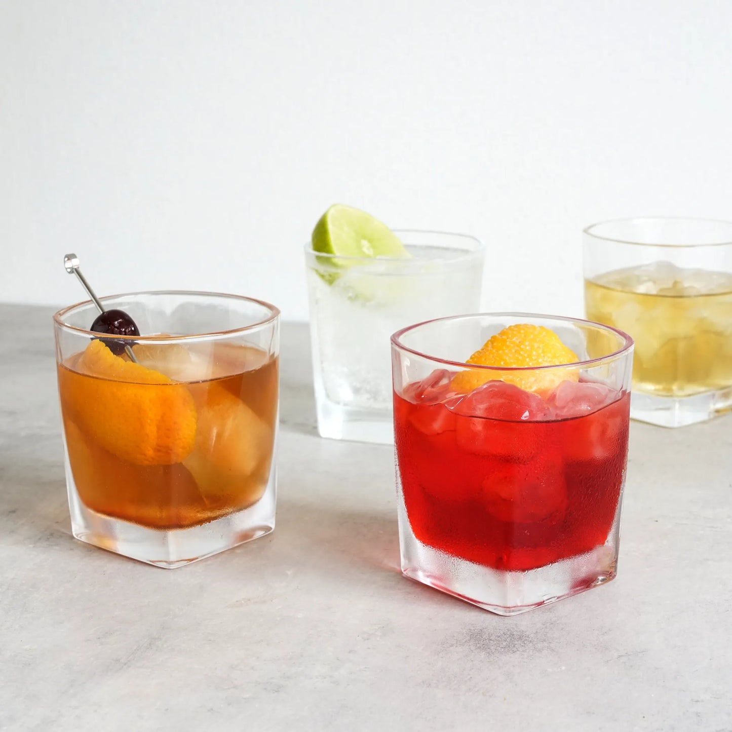 Square Rocks Glass by True | Modern Crystal Rocks Glass for Home Bar
