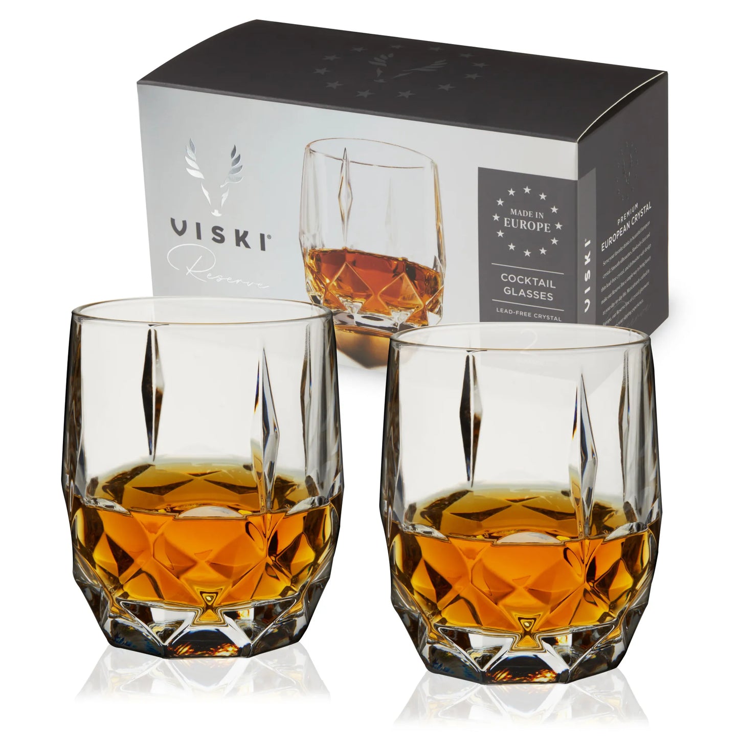 Reserve Bruno Crystal Cocktail Glasses by Viski - Set of 2