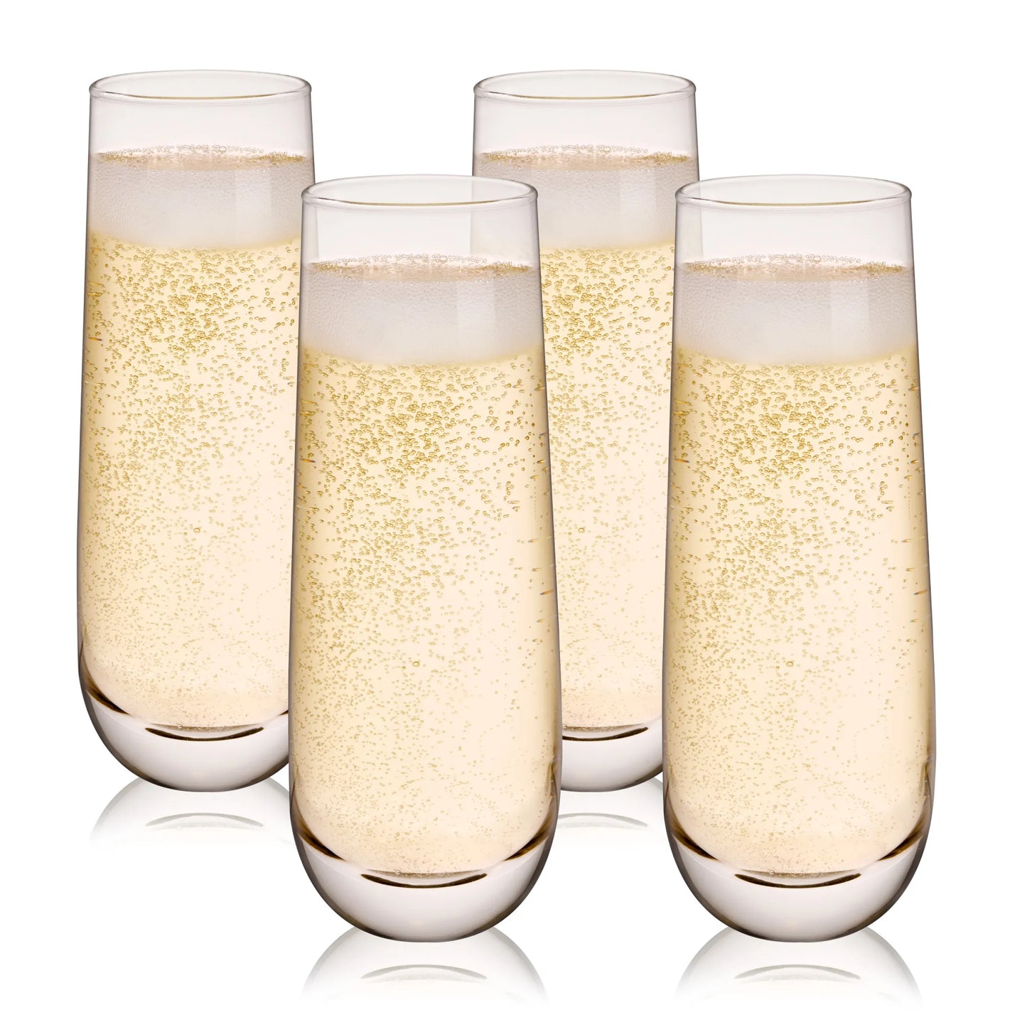 Stemless Champagne Flutes 9oz — Set of 4 | Lead-Free Crystal