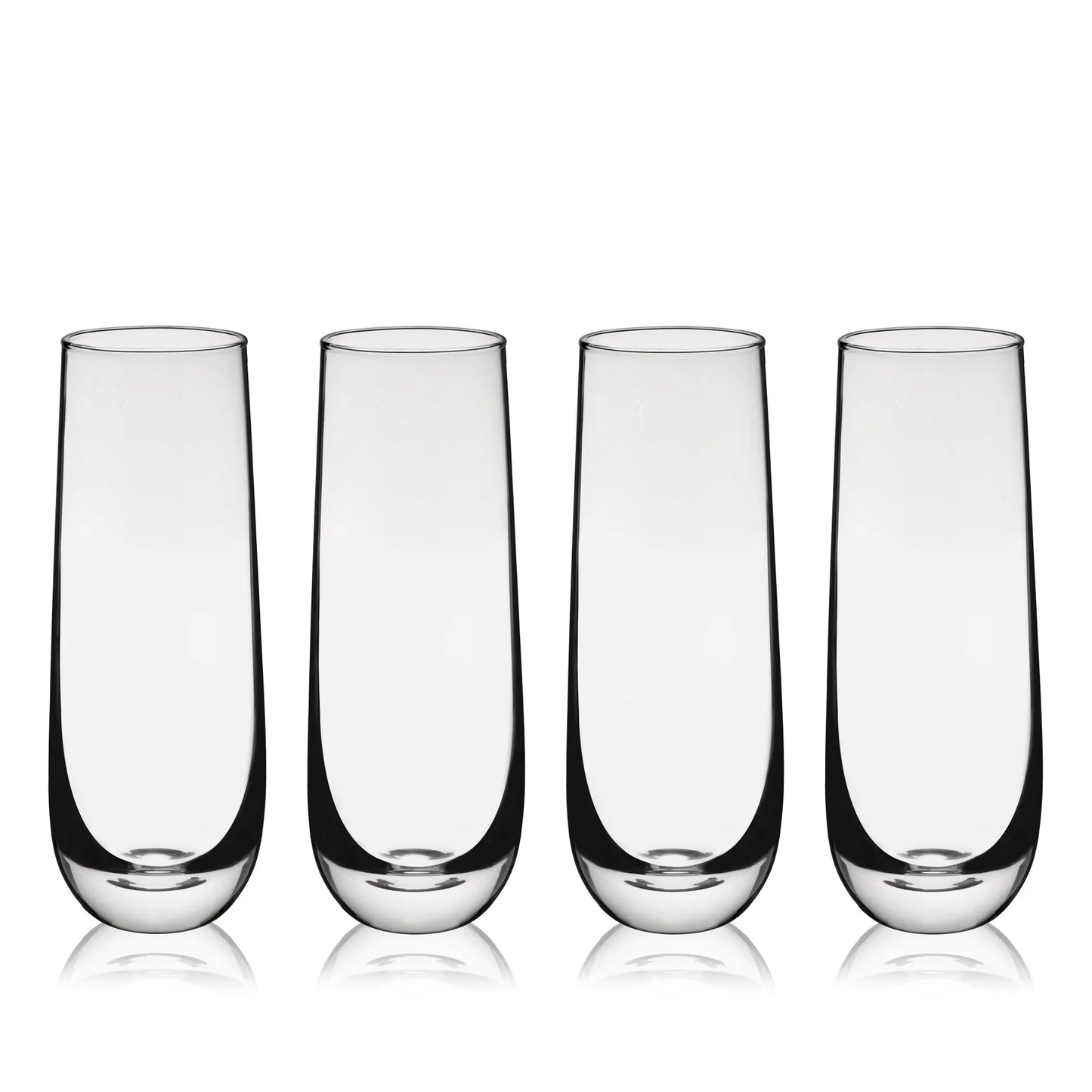 Stemless Champagne Flutes 9oz — Set of 4 | Lead-Free Crystal