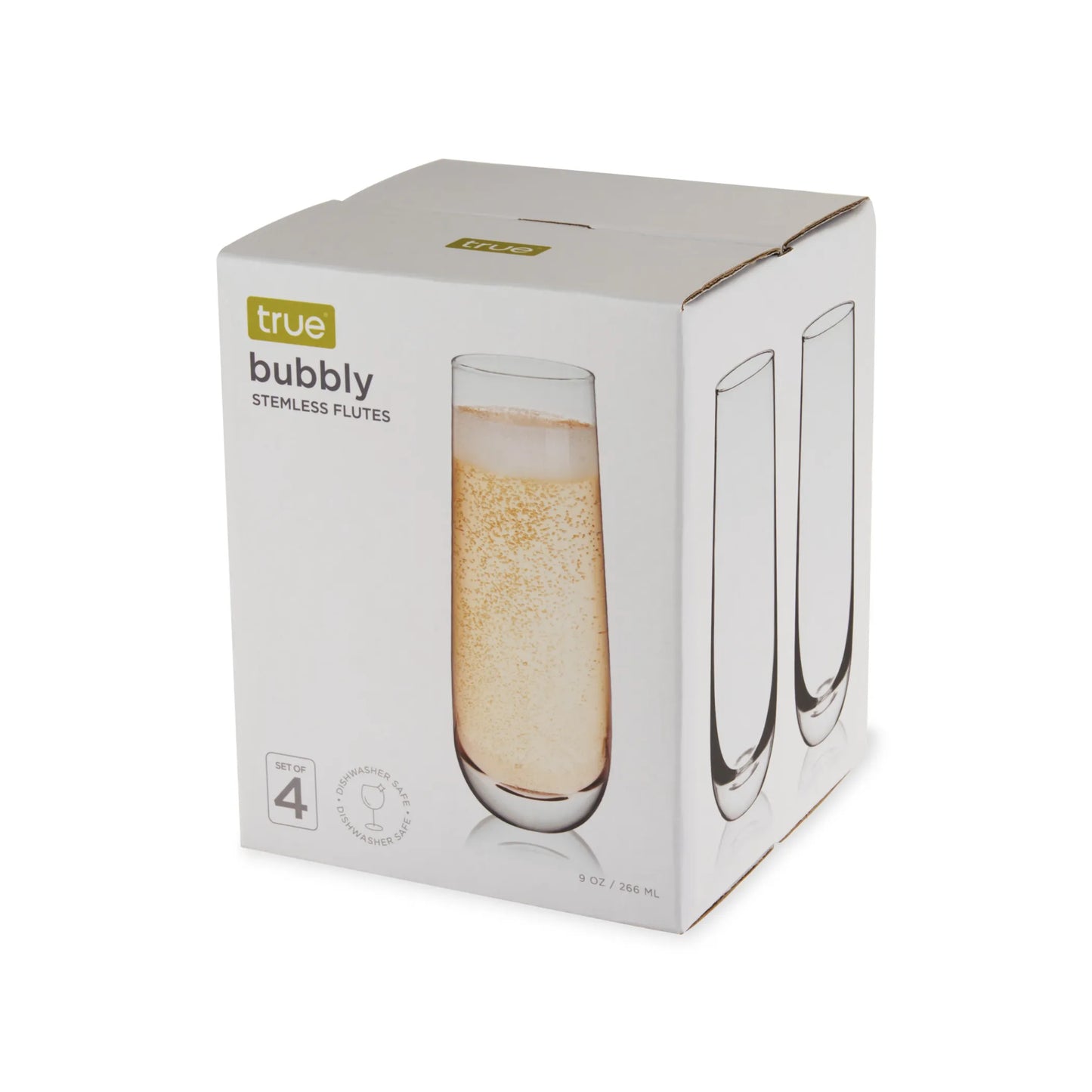 Stemless Champagne Flutes 9oz — Set of 4 | Lead-Free Crystal