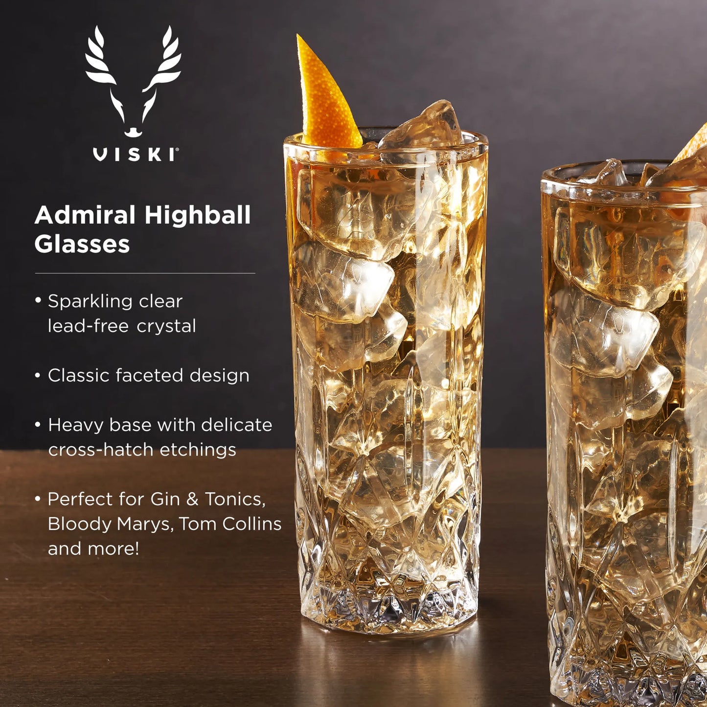 Admiral Highball Glasses - Set of 4