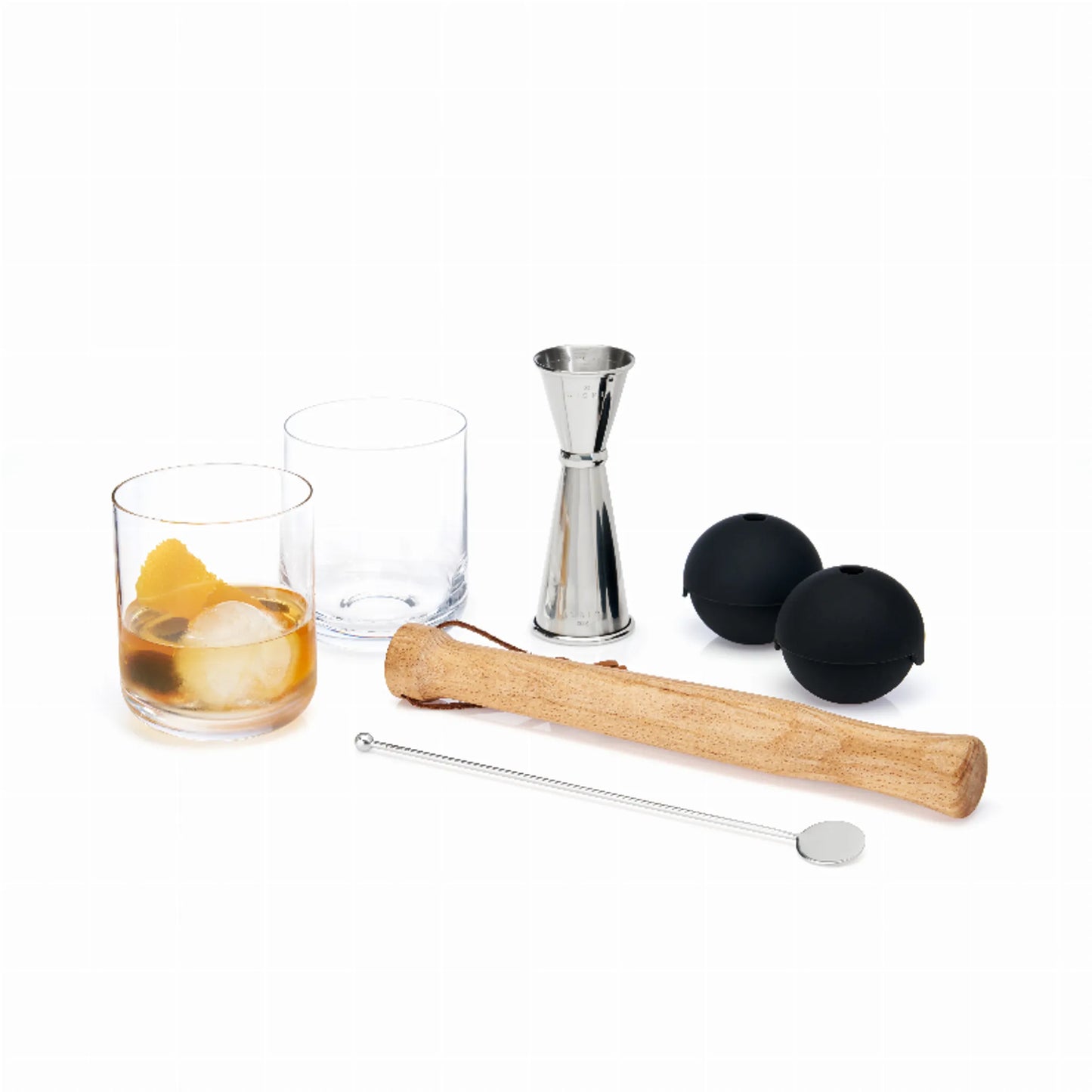 Viski 7-Piece Muddled Cocktail Set | Home Bar Muddler and Mixing Tool Kit