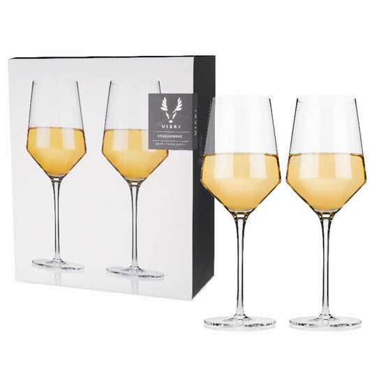 Crystal Chardonnay Wine Glasses by Viski — Set of 2 | Stemmed White Wine Glasses